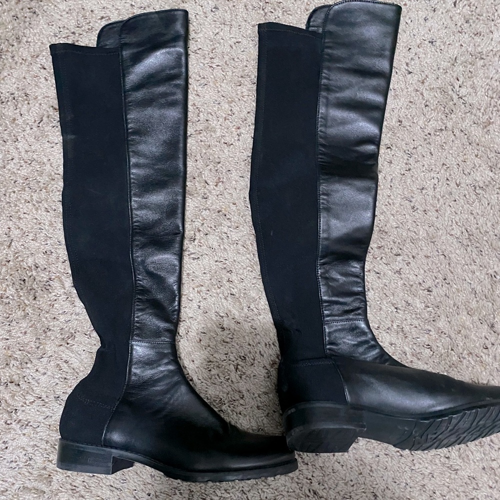Stuart Weitzman 5050 leather over-the-knee boots.